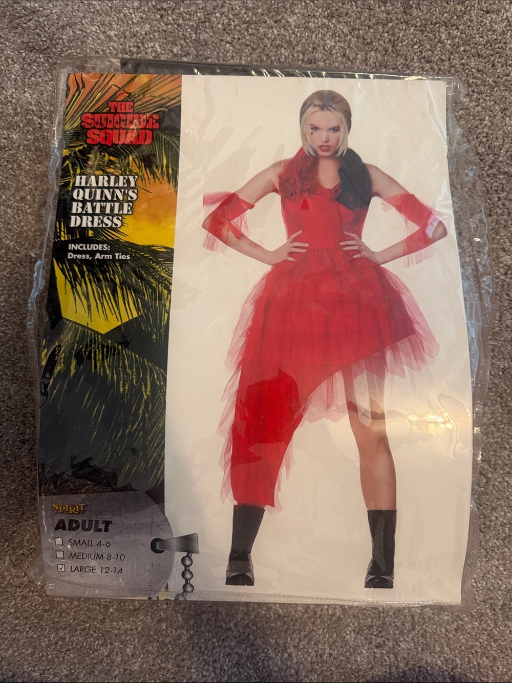 The Suicide Squad Harley Quinn's Battle Dress Costume - Red